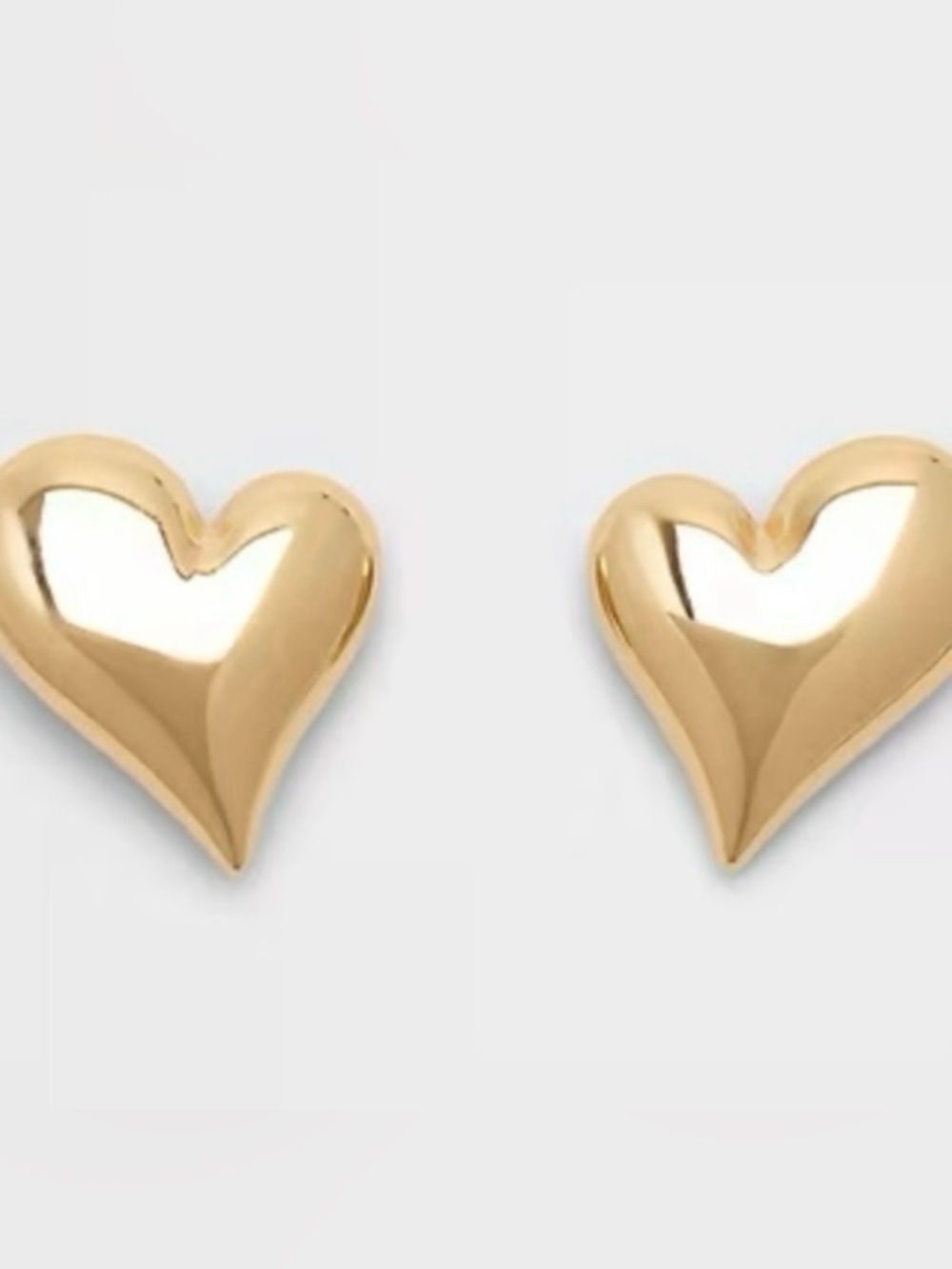 Banana Republic Gold Heart Stud Earrings NEW